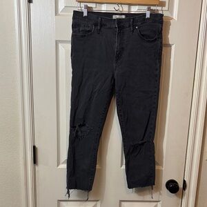 Madewell Black Distressed Ankle Jeans